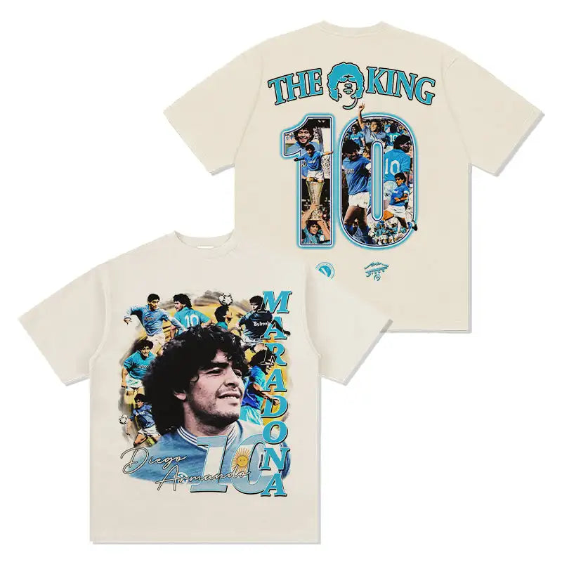 Diego Maradona cotton men's football Tshirt Napoli jersey 1989 champion Commemorative shirt Summer Unisex Short Sleeve shirt