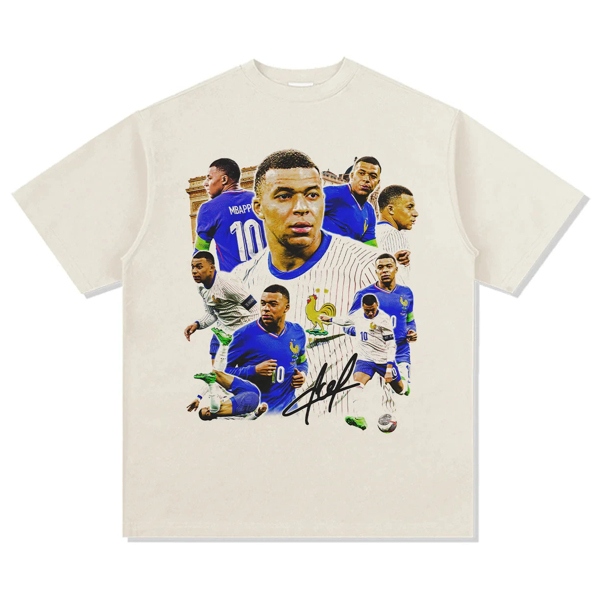 Kylian Mbappé 100%cotton men's Tshirt football France team jersey Commemorative shirt Summer Unisex oversized Short Sleeve top