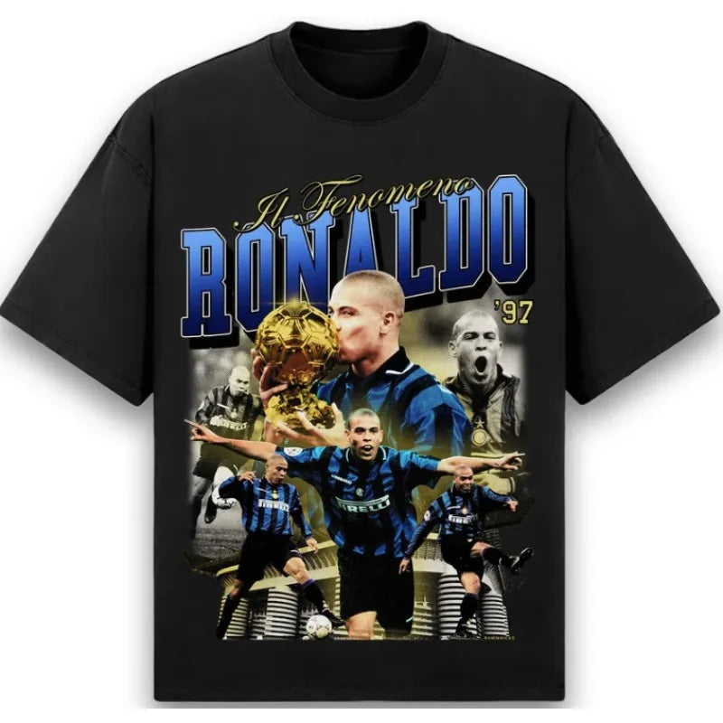 2026 Spring/Summer Ronaldo Nasarinho Character Print Design Sporty Style Football Fan-Loved T-Shirt