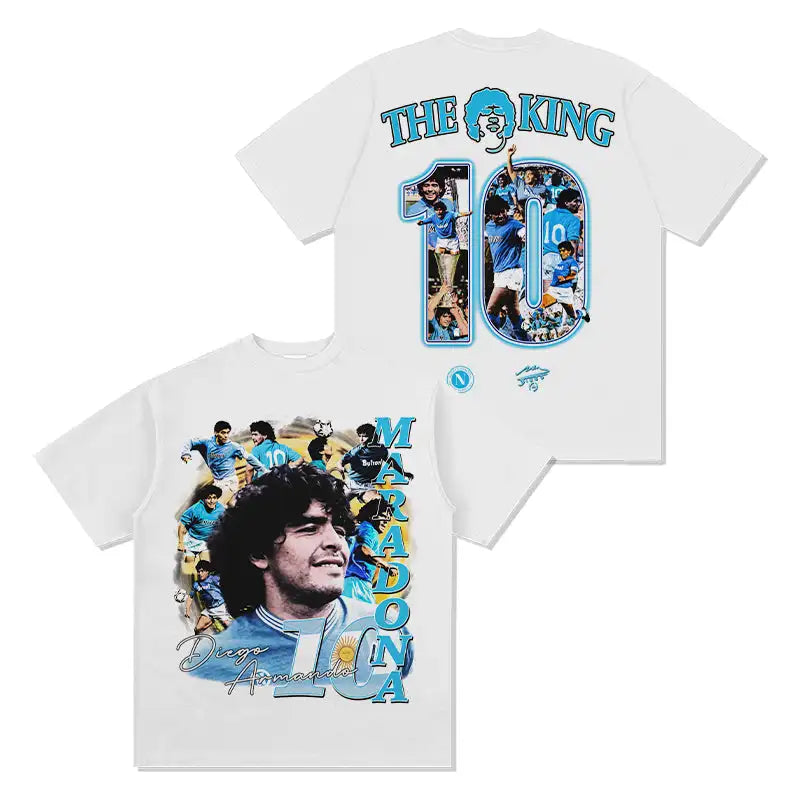 Diego Maradona cotton men's football Tshirt Napoli jersey 1989 champion Commemorative shirt Summer Unisex Short Sleeve shirt
